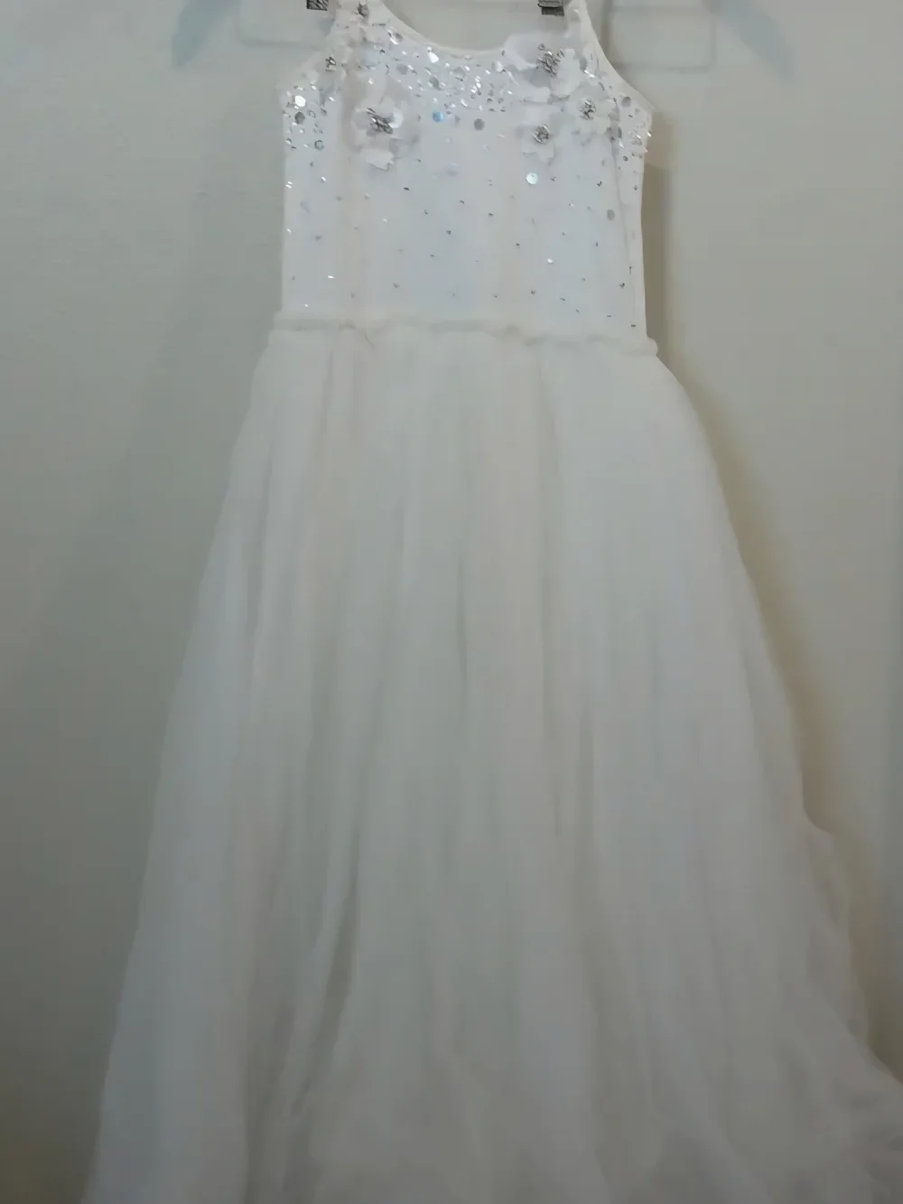 Tutu Du Monde White Sequin Tulle Gown, NWT    Flawless